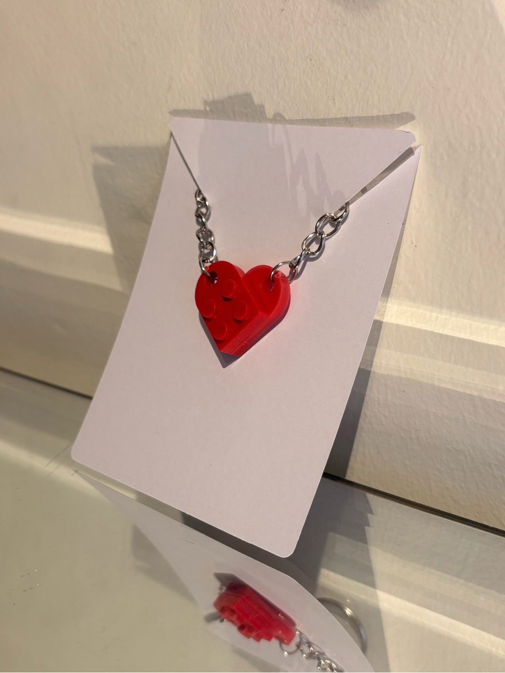 Legos heart shareable keychain for couples or as a wedding gift! - Picture 3 of 10